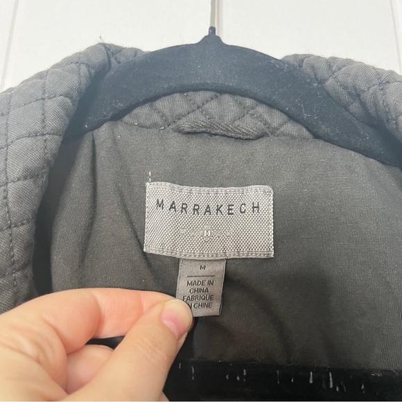 Anthropologie Marrakech Quilted Cotton Moto Jacket Asymmetrical Zipper Size M - Picture 7 of 8